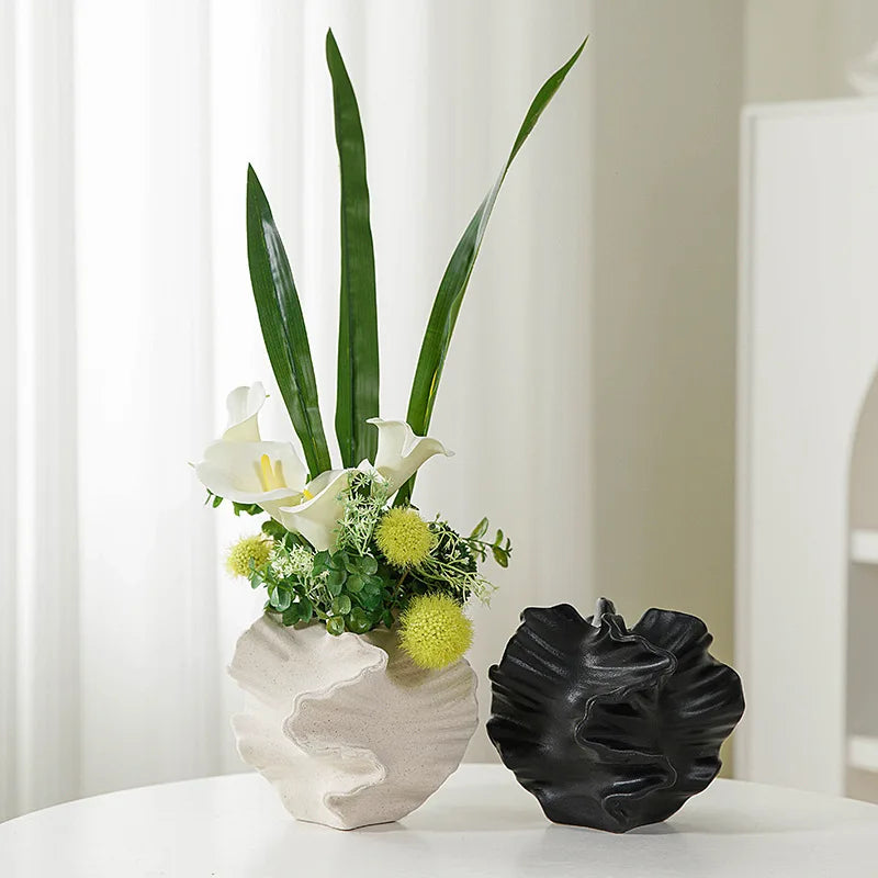 Ceramic Vase Geometric Wavy Patterns