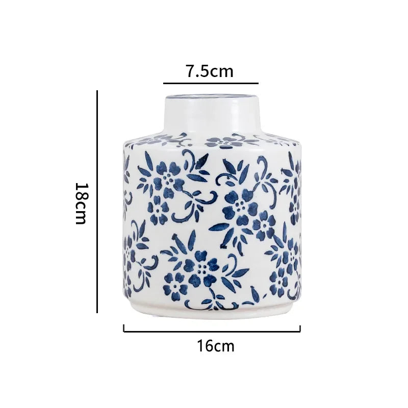 Blue and White Porcelain Vase Flower Arrangement
