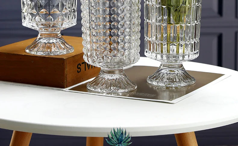 Embossed Vase Glass Crystal Net Red French High-quality