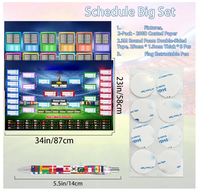 2026 Football Match HD Print Commemorative Poster Wall Art Sports Fan Collection Souvenir for Football Lovers Bedroom Room Decor