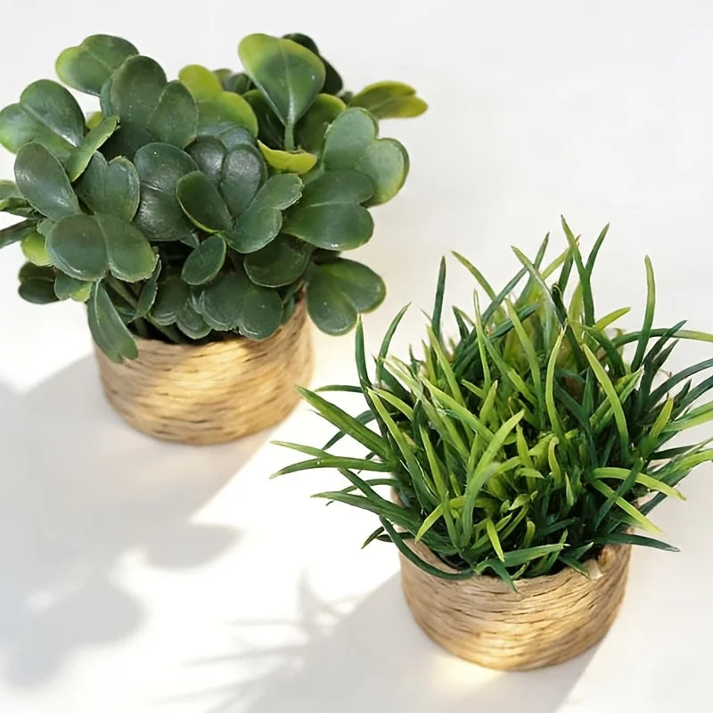 Artificial Potted Plants, Cute Mini Plants Potted Landscape Suitable for Indoor Outdoor Home Kitchen Desk Office