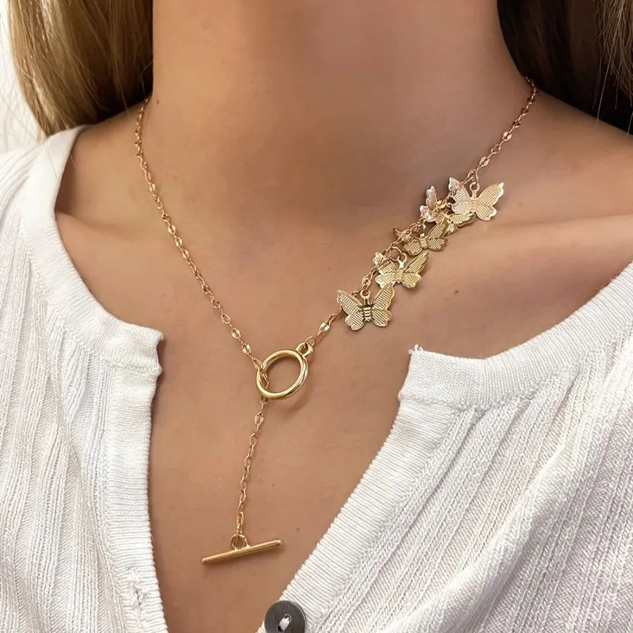 Butterfly Yshaped Adjustable Necklace Elegant Jewelry Party Banquet Wedding Wear For Women Girls Gift