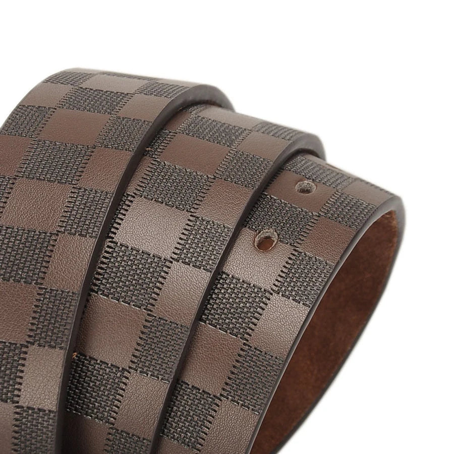 Pin Buckle Belt for Men Famous Brand Business Belt Men Genuine Leather Waist Straps Black Brown Male Jeans Belts Luxury Designer