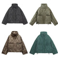 Autumn/Winter New Product Women's New Fashion Loose Pocket Stand up Collar Lightweight Cotton Coat Jacket Coat