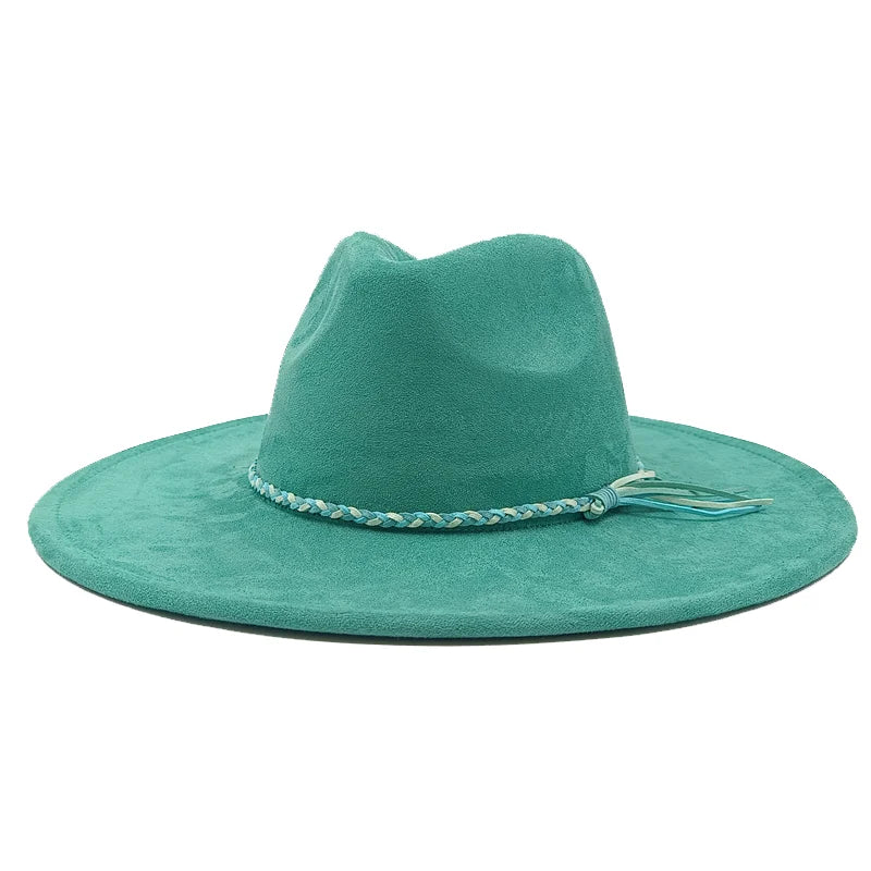 Gorras Para Hombres Three styles Suede Hat Water drop hat 9.5cm Wide Brim Fedora Hat Women's Autumn and Winter Felt Jazz Hat