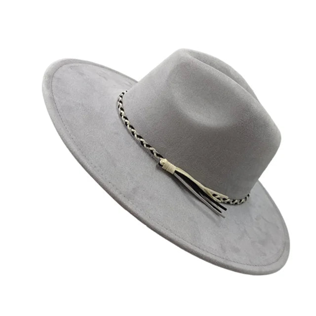 Gorras Para Hombres Three styles Suede Hat Water drop hat 9.5cm Wide Brim Fedora Hat Women's Autumn and Winter Felt Jazz Hat