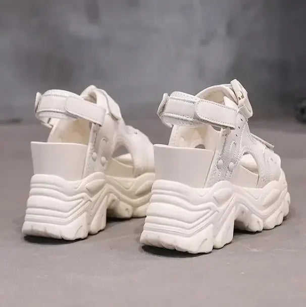 Brand Chunky Platform Sandals Women 10.5CM High Heels Sexy Open-toed Sandals Wedge Increased Shoes Ladies Beach Summer Sandalia