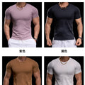 Men's Gym Fitness Training Clothing Men's High-elasticity Breathable Sports Tight Short-sleeved T-shirt, Running Sports
