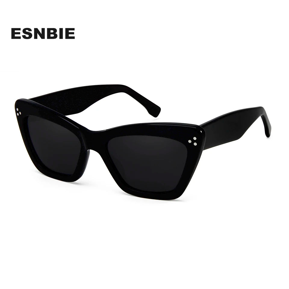 High Quality Acetate Sunglasses Women Cat Eye Trendy Sun Glasses Polarized Gafas De Sol 187S Brand Designer Eyewear Shades UV400