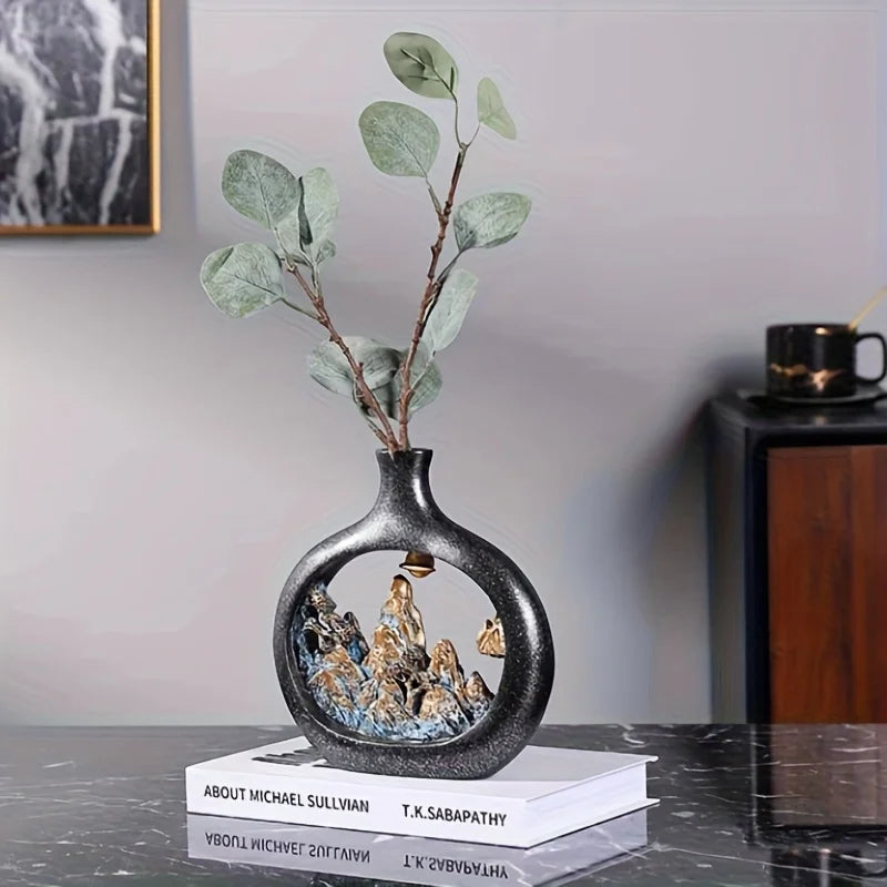 1PC Landscape Retro Decoration - Modern Desktop Vase Display