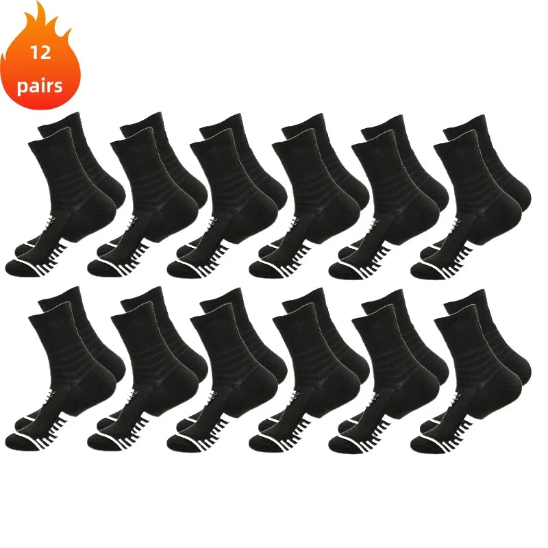 3 Pairs Breathable Mesh Athletic Terry Socks Cushioned Moisture-managing and Durable Reduces Foot for Running Hiking & Sports