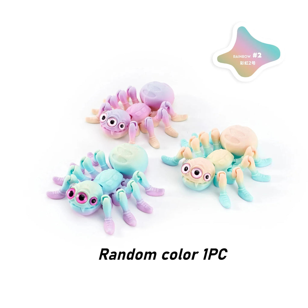 3D Printed Spider, Articulated 3D Animals,Relief Stress Fidget Toys, Desktop Pet Halloween Surprise Gift for Home Office Décor