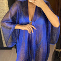 Solid Bikini Cover Up Tassel Beach Dress Tunics Swimsuit Bathing Suit Women Shining Cover Ups for Swimwear Women Pareo Plage