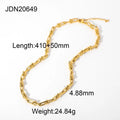 18k Gold Plated Stainless Steel Jewelry Handmade U Shape Chain Necklace Geometric Punk