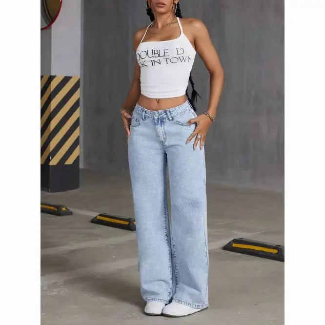 Wide-Leg Jeans High-Waist Plus-Size Jeans