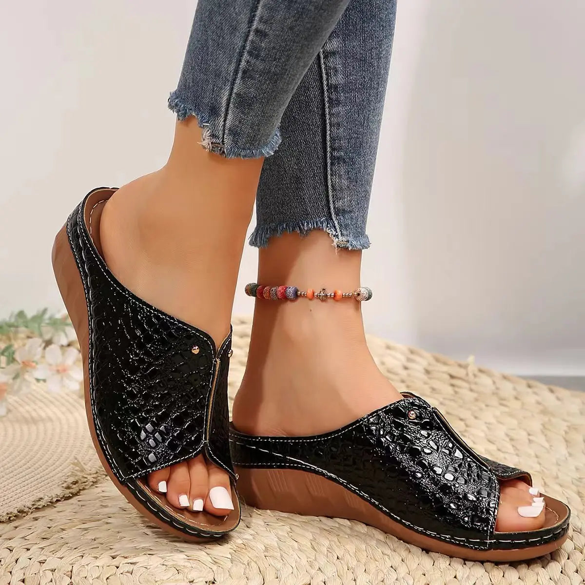 Sandals Women Shoes Summer Platform Heels Shoes Woman Slip On Shoes Wedge Women's Sandals Soft Woman Slippers Footwear Female