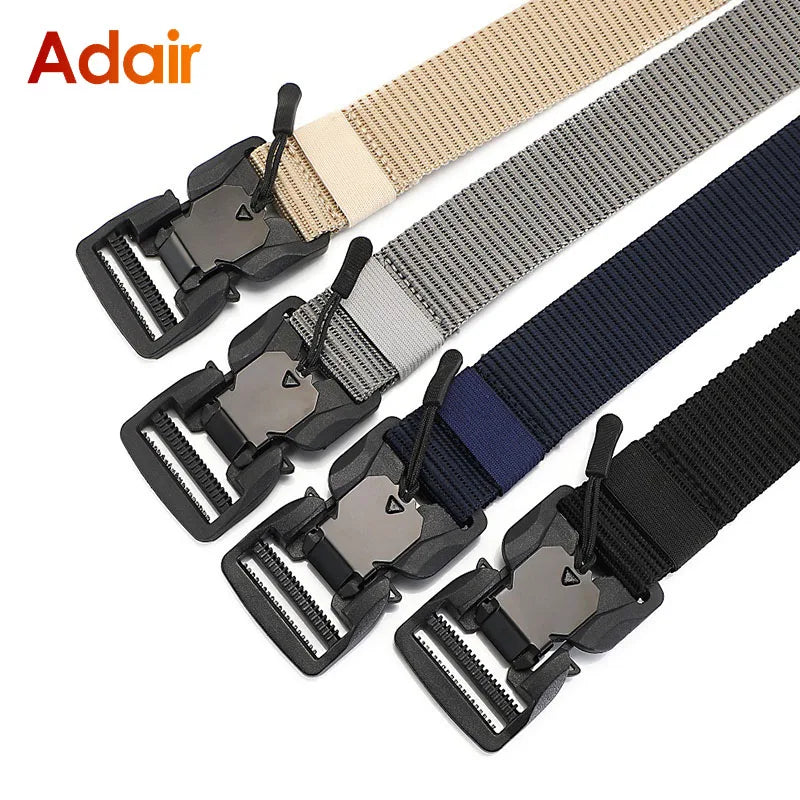Man Belt Nylon Webbing  Working belt Casual belt men Magnetic Canvas Buckle Fabric Waist Belt Men's trousers Waistband HB050 ﻿