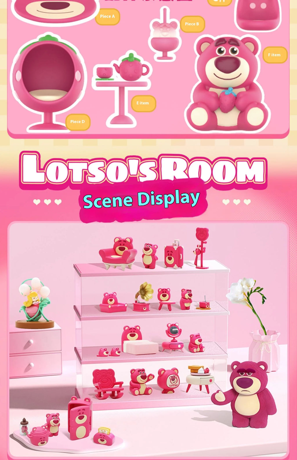 52 toys Toy Story Lotso's Room Blind Box Hand-Made Ornaments Collectible Art Toys Decorative Gifts Trendy Room Decor