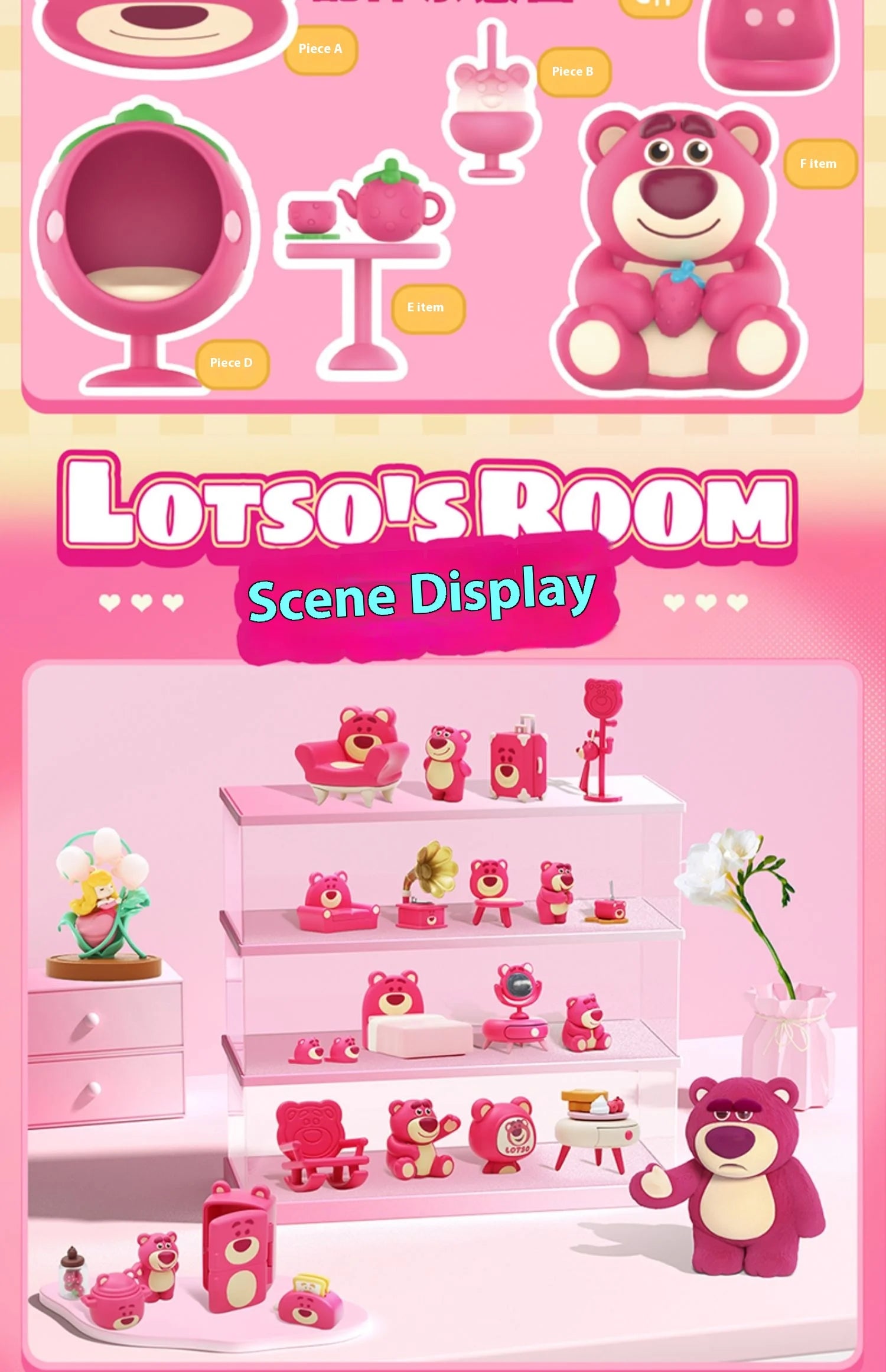 52 toys Toy Story Lotso's Room Blind Box Hand-Made Ornaments Collectible Art Toys Decorative Gifts Trendy Room Decor