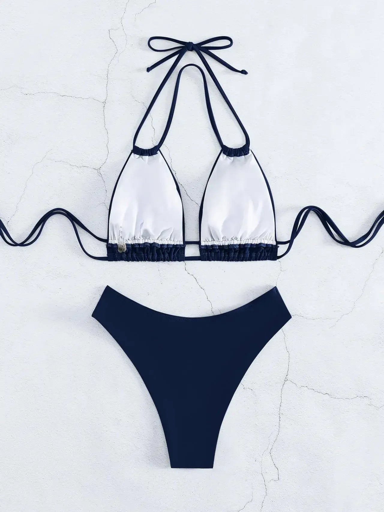 Plus Size Beach Bikini Black Sexy Halter Bikini Push Up Swimsuit 2 Piece Bikini Sets Summer Women Swimwear Bathing Suits