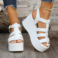 Women's Sandals 2025 new style fashionable high quality women's open-toe platform solid color large size High Heels sandals