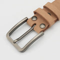 Leather Belt for Men Made From Genuine Whole Cowhide, Trimmed Edge Belt, Cowhide in Natural Color, Casual and Retro Style,