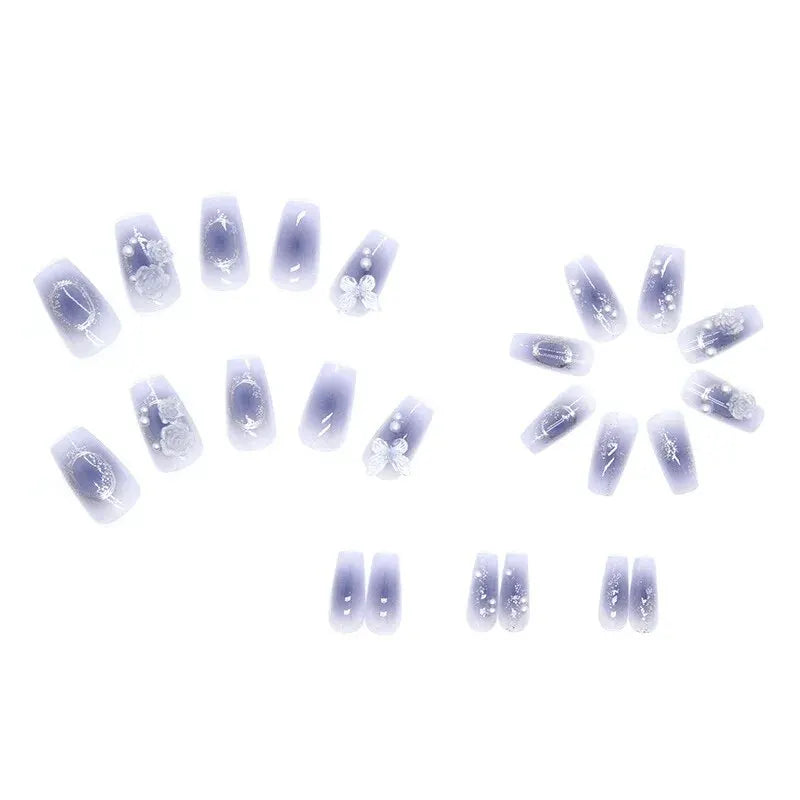 24 PCs Fake Nails with 1 Nail Glue and 1 Nail File