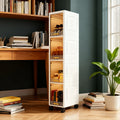 Swivel Wheel Mobile Kitchen Storage Rack - Waterproof & Dustproof, Space-saving Shelf Cabinet for Spices/Books/Toys/Snacks