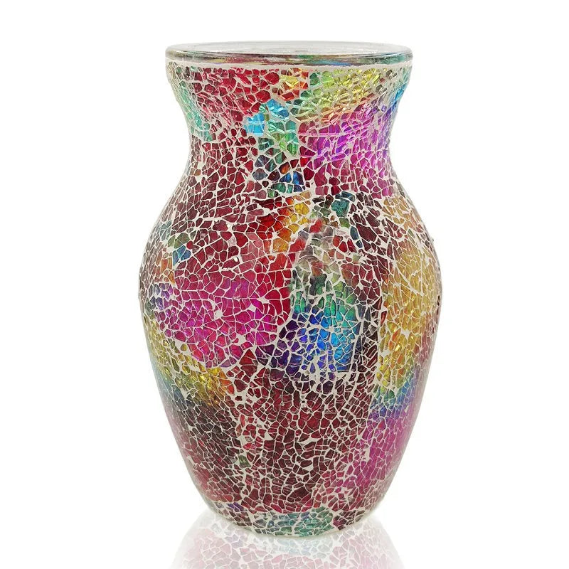Bohemian Mosaic Glass Vases