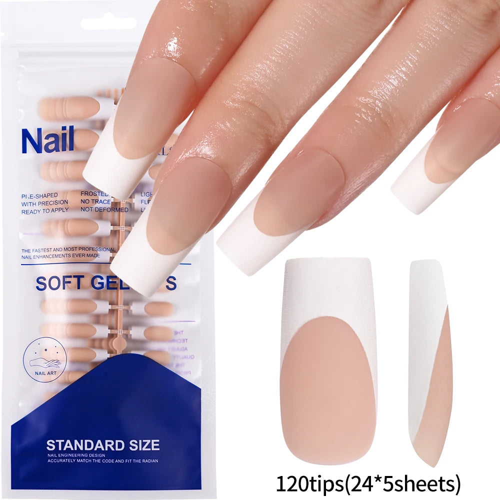 100pcs Light Pink Press-On Nails | Short & Medium Square | 10 Sizes Full Cover Nail Tips