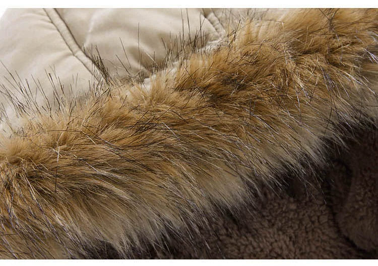 Mens Fur Collar down Jacket Winter Hooded Parka Men's Clothing Coat Cotton-Padded Jacket