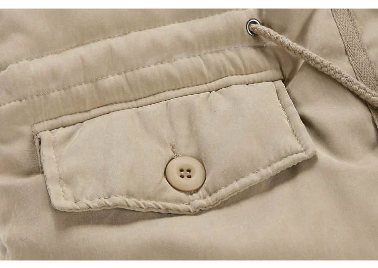 Mens Fur Collar down Jacket Winter Hooded Parka Men's Clothing Coat Cotton-Padded Jacket