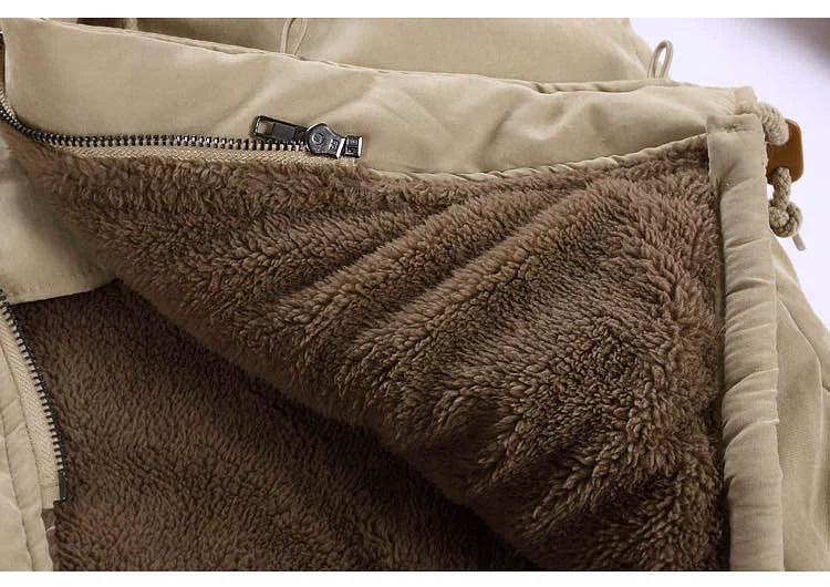 Mens Fur Collar down Jacket Winter Hooded Parka Men's Clothing Coat Cotton-Padded Jacket