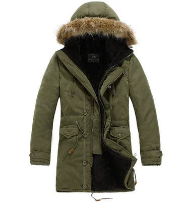 Mens Fur Collar down Jacket Winter Hooded Parka Men's Clothing Coat Cotton-Padded Jacket