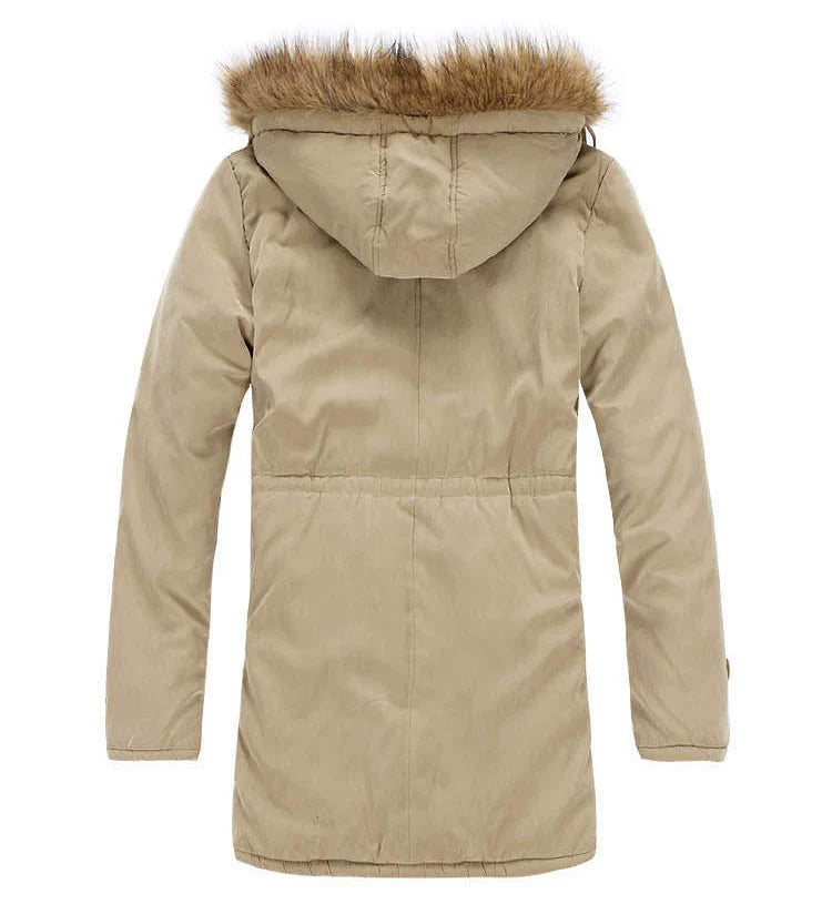 Mens Fur Collar down Jacket Winter Hooded Parka Men's Clothing Coat Cotton-Padded Jacket
