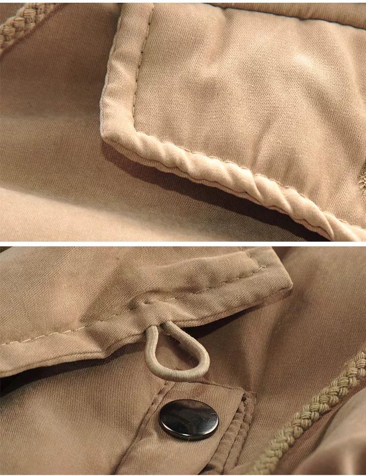 Mens Fur Collar Hoody Jacket Winter Wool Hooded Jackets Cotton-Padded Coat