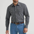Wrangler men's Long Sleeve black plaid shirt