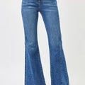 RISEN Mid Rise Flare Side Seam Detailing Jeans