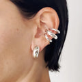 Layered Cuff Earrings | Stainless Steel | Silver