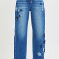RISEN Elastic Band Slouchy Cropped Barrel with Star Patch