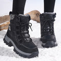 HDOXSE Women's Winter Snow Boots with Thickened Warm Sole & High Quality TPR Outsole - Non-Slip Round Toe Cold-Resistant Boots, Medium Tube for Ice & Snow, Heavy-Duty for all-Day Warmth (for dresses/Skirts)