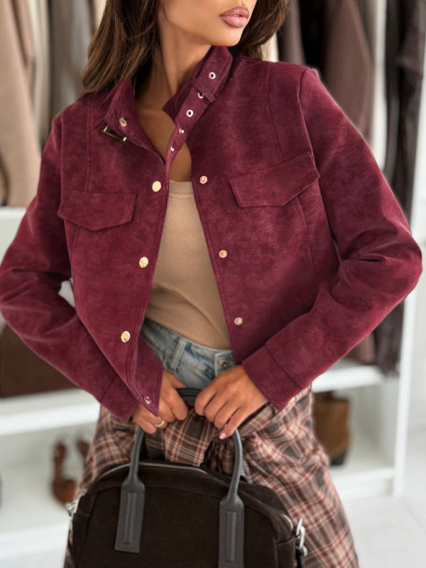 Women'S Winter Warm Deer Light Jacket - Short Coat with Full-Zip Closure, Solid Brown/Black/Beige/Gray/Blue/Red/White/ - Elegant Casual Outerwear for Everyday & Formal Events - Durable Cold-Weather Outer Layer - Versatile Out