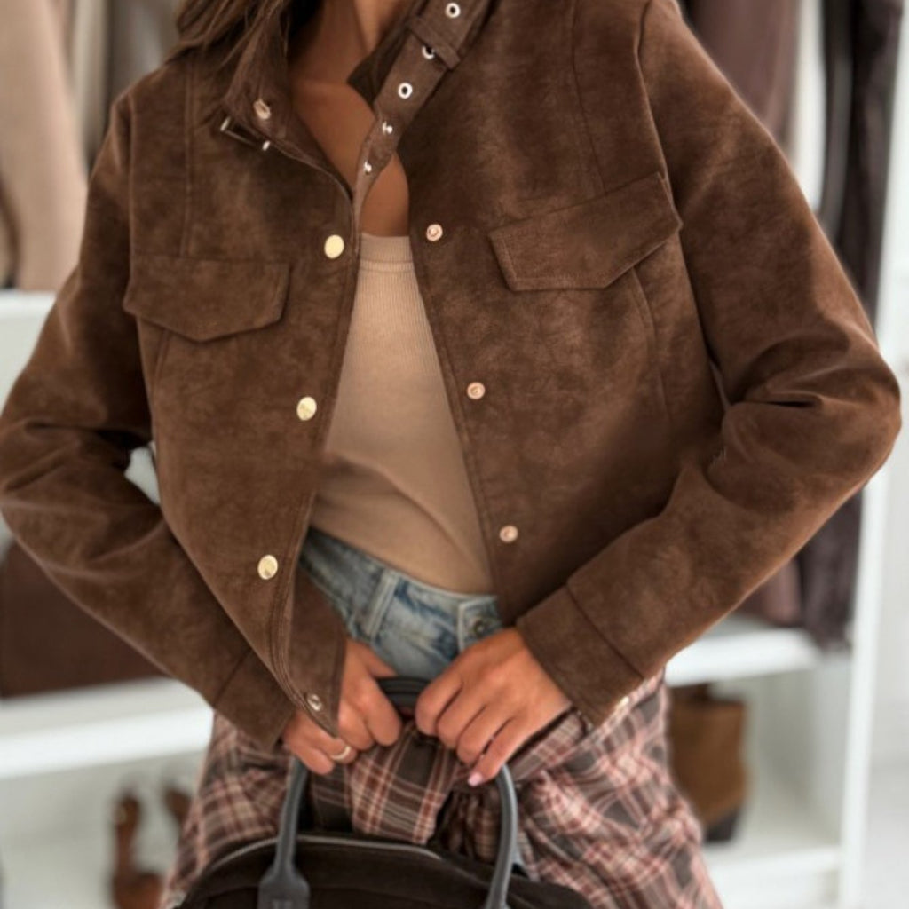 Women'S Winter Warm Deer Light Jacket - Short Coat with Full-Zip Closure, Solid Brown/Black/Beige/Gray/Blue/Red/White/ - Elegant Casual Outerwear for Everyday & Formal Events - Durable Cold-Weather Outer Layer - Versatile Out