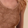 SO ME Two Tone Floral Seamless Tank Top