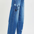 RISEN Elastic Band Slouchy Cropped Barrel with Star Patch