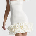 Ruched Square Neck Sleeve Mini Dress