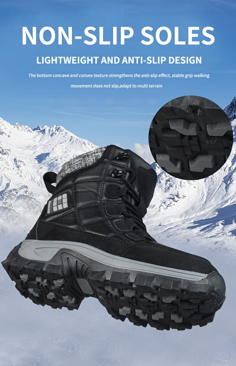 HDOXSE Women's Winter Snow Boots with Thickened Warm Sole & High Quality TPR Outsole - Non-Slip Round Toe Cold-Resistant Boots, Medium Tube for Ice & Snow, Heavy-Duty for all-Day Warmth (for dresses/Skirts)