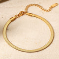 Herringbone Chain Bracelet | Gold Stainless Steel