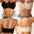 [Strapless Bustier Bras] 2pcs CELILIN Strapless Bustier Bras - Invisible Under Clothing, Medium Support & Coverage, Elastic Comfort Fit for Strapless/Off-Shoulder Dresses, Hiking & Outdoor Activities, Black & Beige, Daily Wea