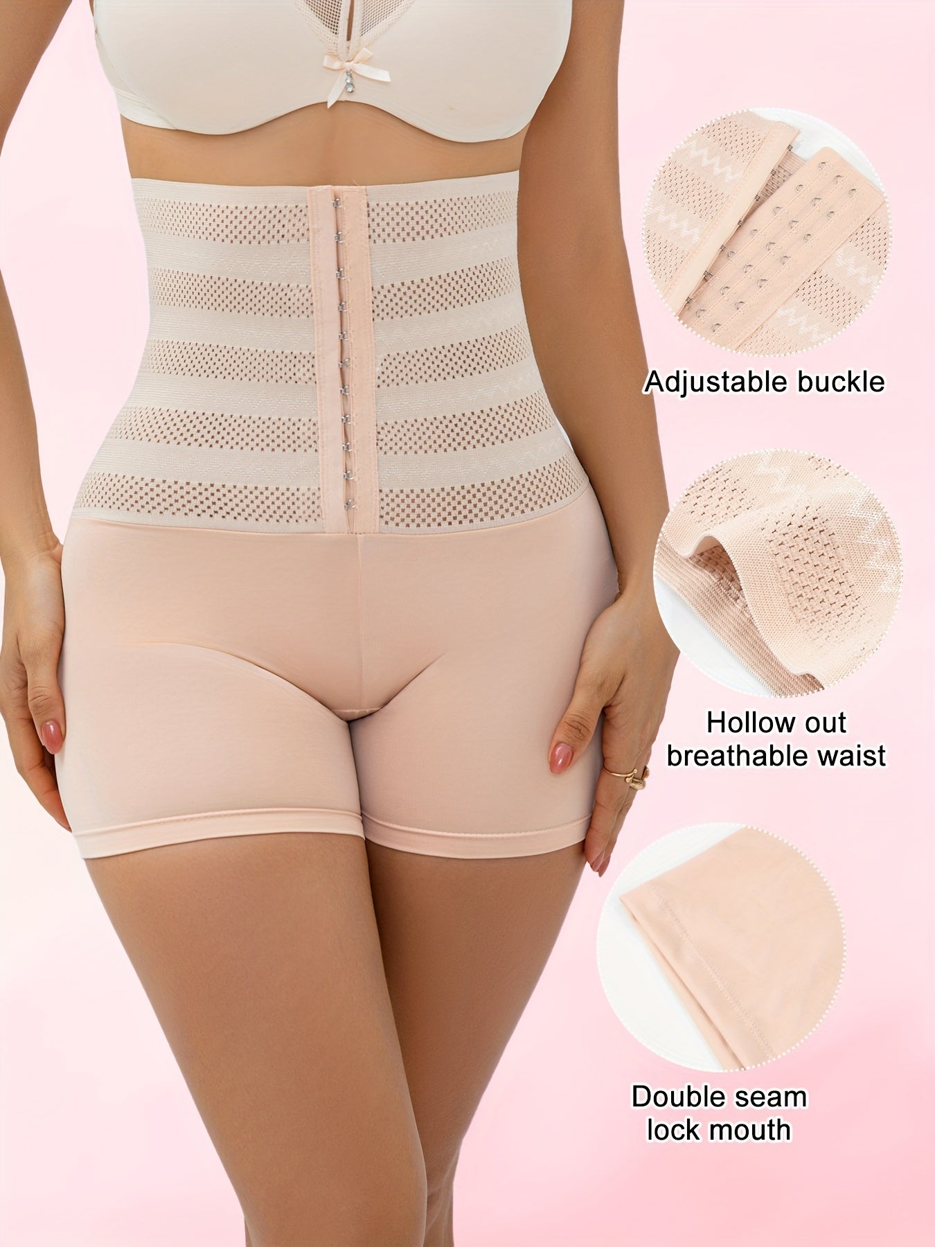 Women's High-Waisted Tummy Control Butt Lift Shaping Shorts - Adjustable Front Zipper/Button Closure, Butt Enhancing Slim-Fit Underwear with Compression Fit, Lift & Posture (Black) - Hand Washable for Jeans & Dresses